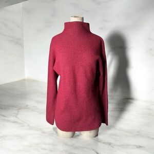 Benedetta B sweater Womens L red turtle neck 3587 Merino Wool Blend